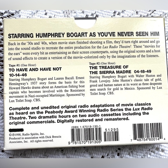 Radio Movie Classics 2 cassettes Unused Humphrey Bogart To Have and Have not +1 - Picture 2 of 2
